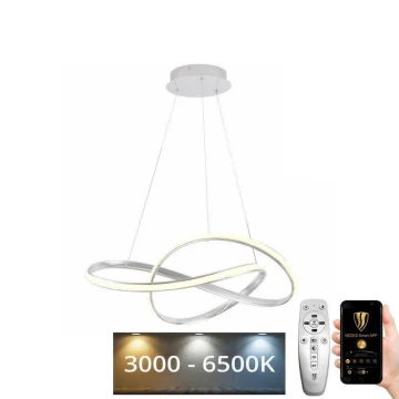 LED Stmívatelný lustr na lanku LED/70W/230V 3000-6500K bílá + dálkové ovládání