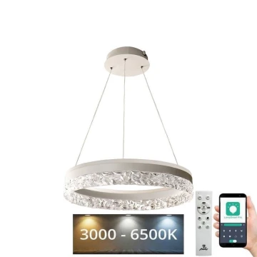 LED Stmívatelný lustr na lanku LED/80W/230V 3000-6500K bílá + dálkové ovládání
