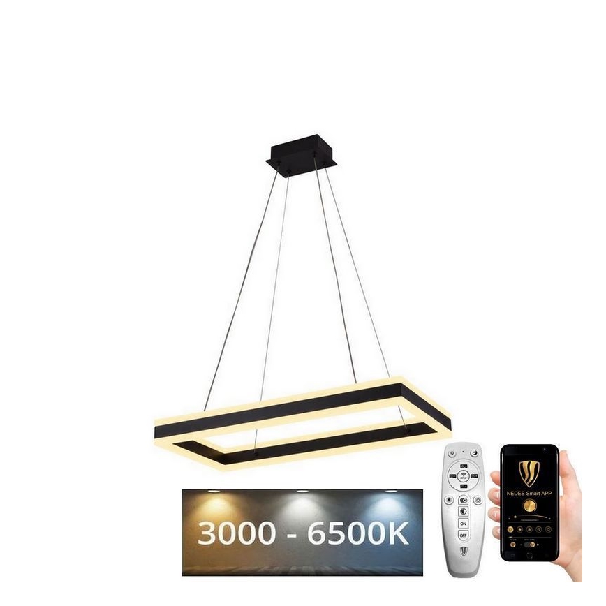LED Stmívatelný lustr na lanku LED/80W/230V 3000-6500K + dálkové ovládání