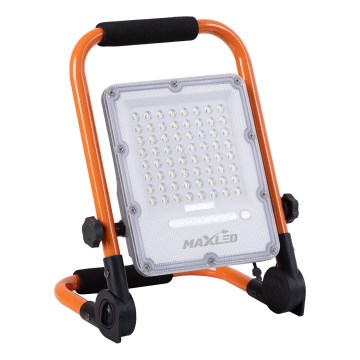 LED Stmívatelný nabíjecí reflektor se stojanem LED/100W/3,2V 4500K 10000 mAh IP65 oranžová