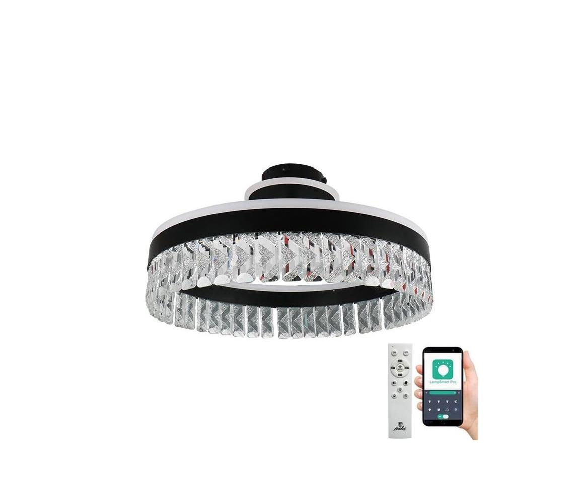 LED Stmívatelný přisazený lustr LED/75W/230V 3000-6500K černá + dálkové ovládání