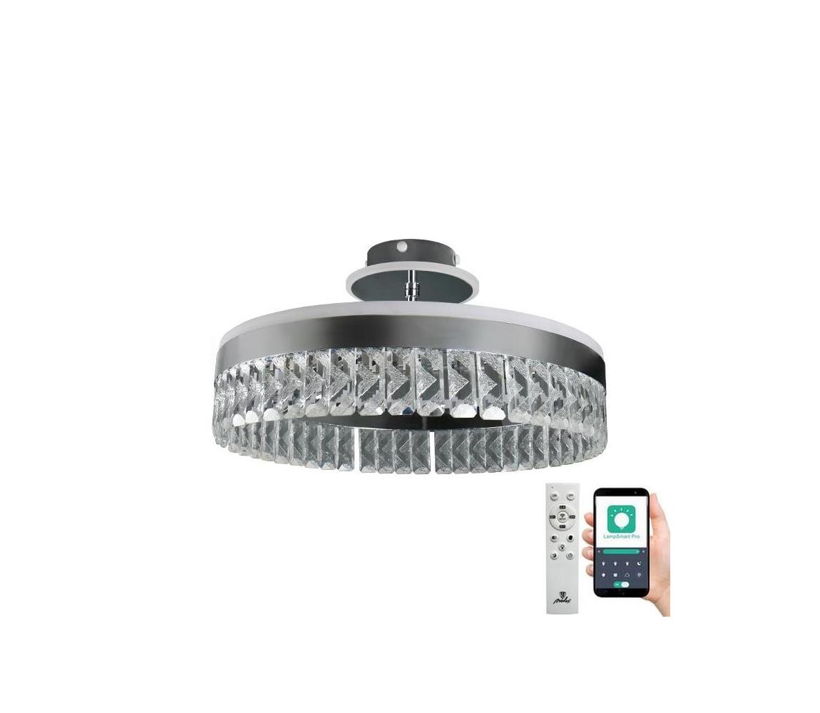 LED Stmívatelný přisazený lustr LED/75W/230V 3000-6500K chrom + dálkové ovládání
