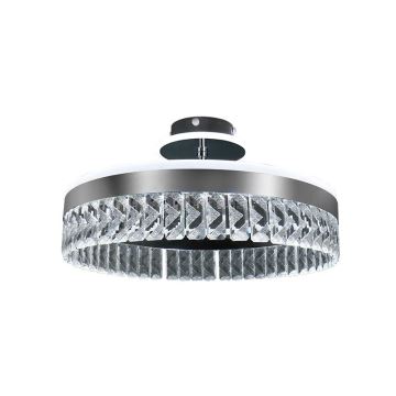 LED Stmívatelný křišťálový přisazený lustr LED/75W/230V 3000-6500K chrom + dálkové ovládání