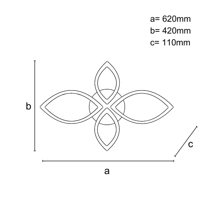 LED Stmívatelný přisazený lustr LED/95W/230V 3000-6500K + dálkové ovládání