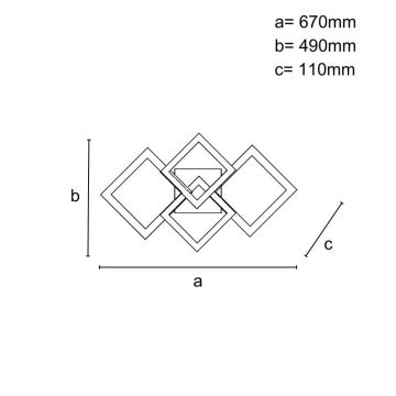 LED Stmívatelný přisazený lustr LED/95W/230V 3000-6500K + dálkové ovládání