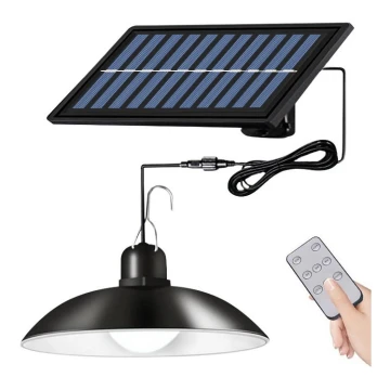 LED Stmívatelný solární lustr na lanku LED/1,8W/3,7V IP44 6500K 800 mAh + dálkové ovládání