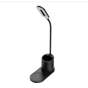 LED Stolní lampa LED/3W/5V s bezdrátovým nabíjením černá