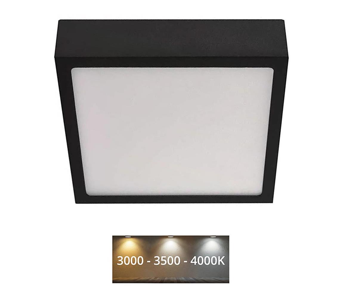  LED Stropní svítidlo LED/12,5W/230V 3000/3500/4000K 17x17 cm černá 