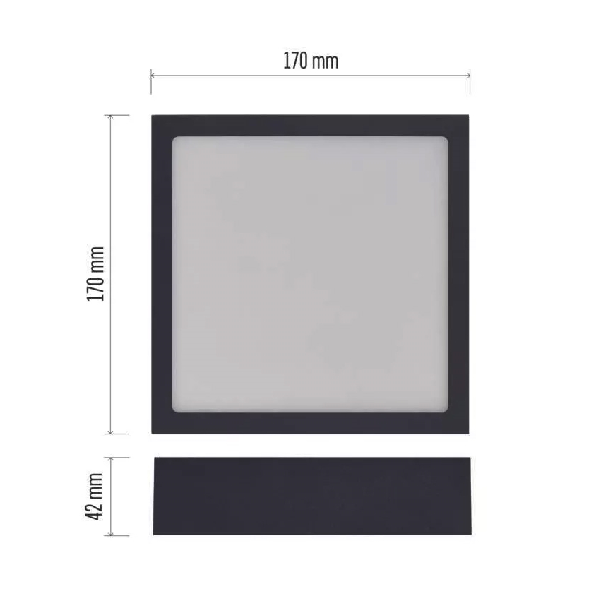 LED Stropní svítidlo NEXXO LED/12,5W/230V 3000/3500/4000K 17x17 cm černá