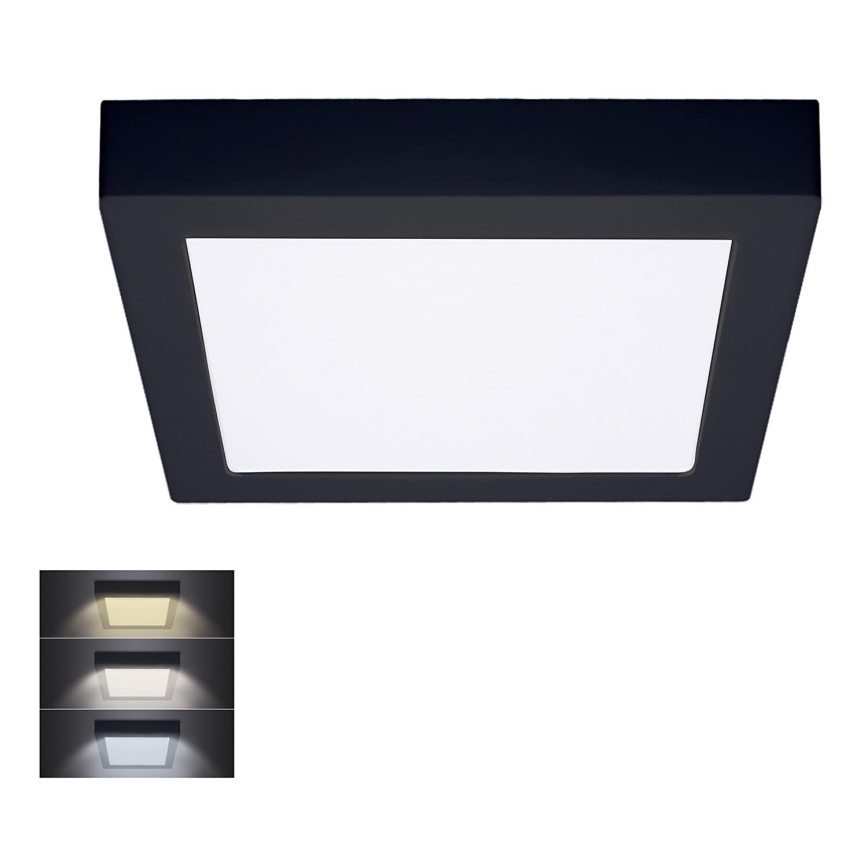 LED Stropní svítidlo LED/18W/230V 3000/4000/6000K černá hranatý