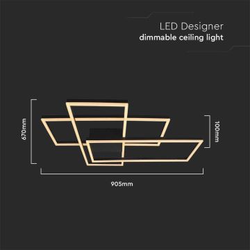 LED Stropní svítidlo LED/47W/230V 3000K černá