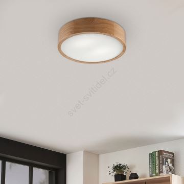 LED Stropní svítidlo OAK 2xE27/10W/230V dub pr. 37 cm