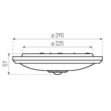 LED Stropní svítidlo se senzorem a nouzovým modulem MANA LED/16W/230V 4000K