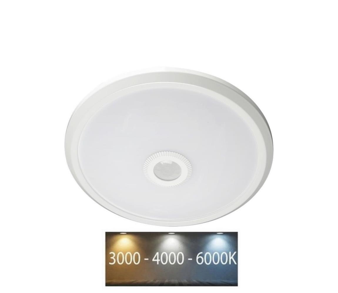V-Tac LED Stropní svítidlo se senzorem LED/12W/230V 3000/4000/6000K pr. 29 cm bílá VT1712