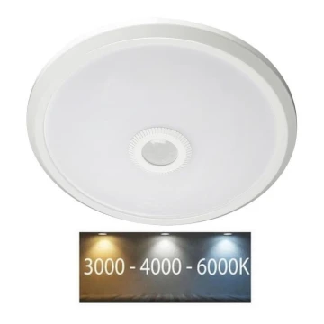 LED Stropní svítidlo se senzorem SAMSUNG CHIP LED/12W/230V 3000/4000/6000K pr. 29 cm bílá