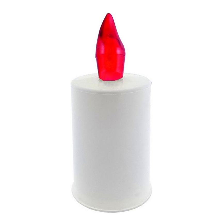 LED Svíčka LED/2xAA teplá bílá 10,8 cm bílá/červená
