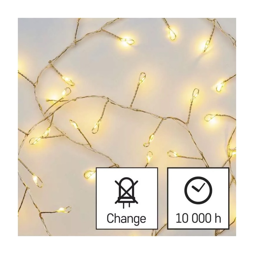 LED Vánoční řetěz 100xLED/3xAA 2,7m teplá bílá