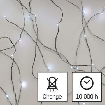 LED Vánoční venkovní řetěz 100xLED/15m IP44 studená bílá