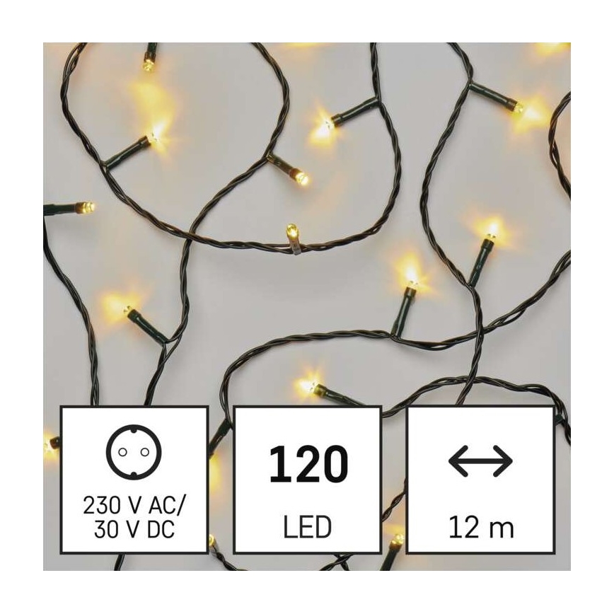 LED Vánoční venkovní řetěz 120xLED/17m IP44 teplá bílá