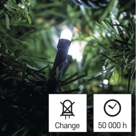LED Vánoční venkovní řetěz 120xLED/8 módů 17m IP44 studená bílá
