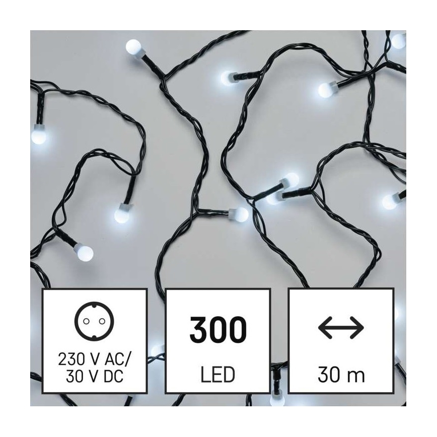 LED Vánoční venkovní řetěz 300xLED/35m IP44 studená bílá