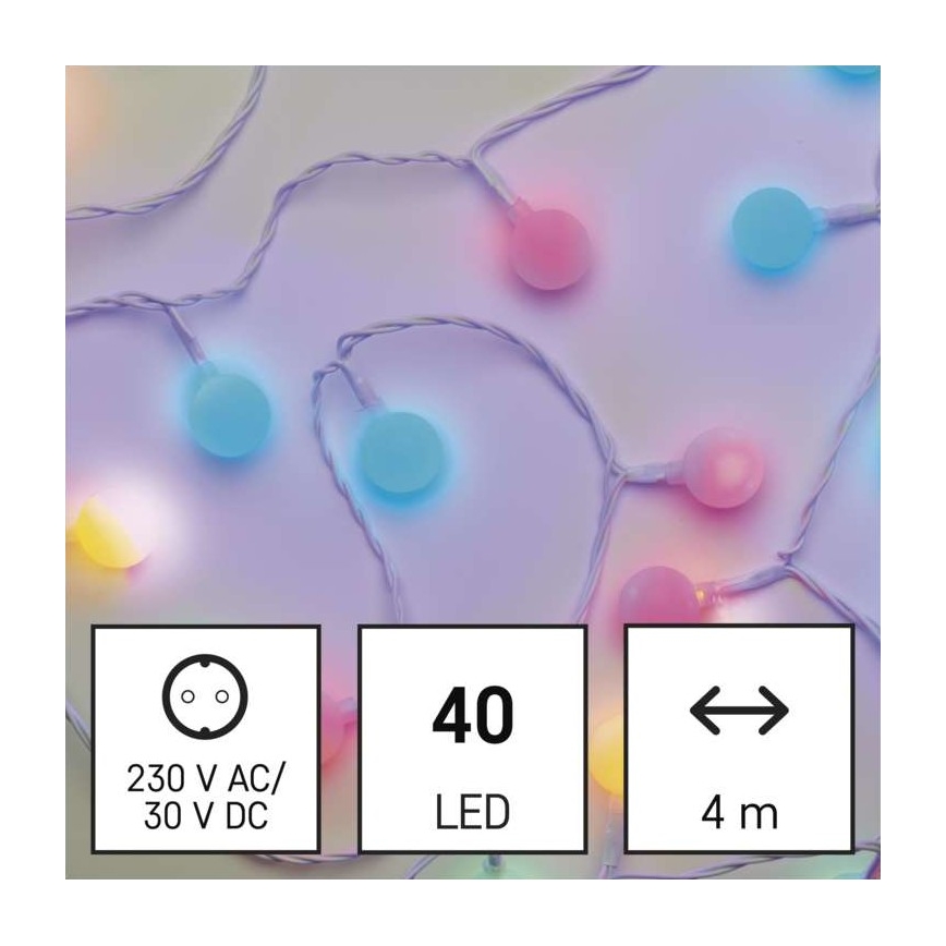 LED Vánoční venkovní řetěz 40xLED/9m IP44 multicolor