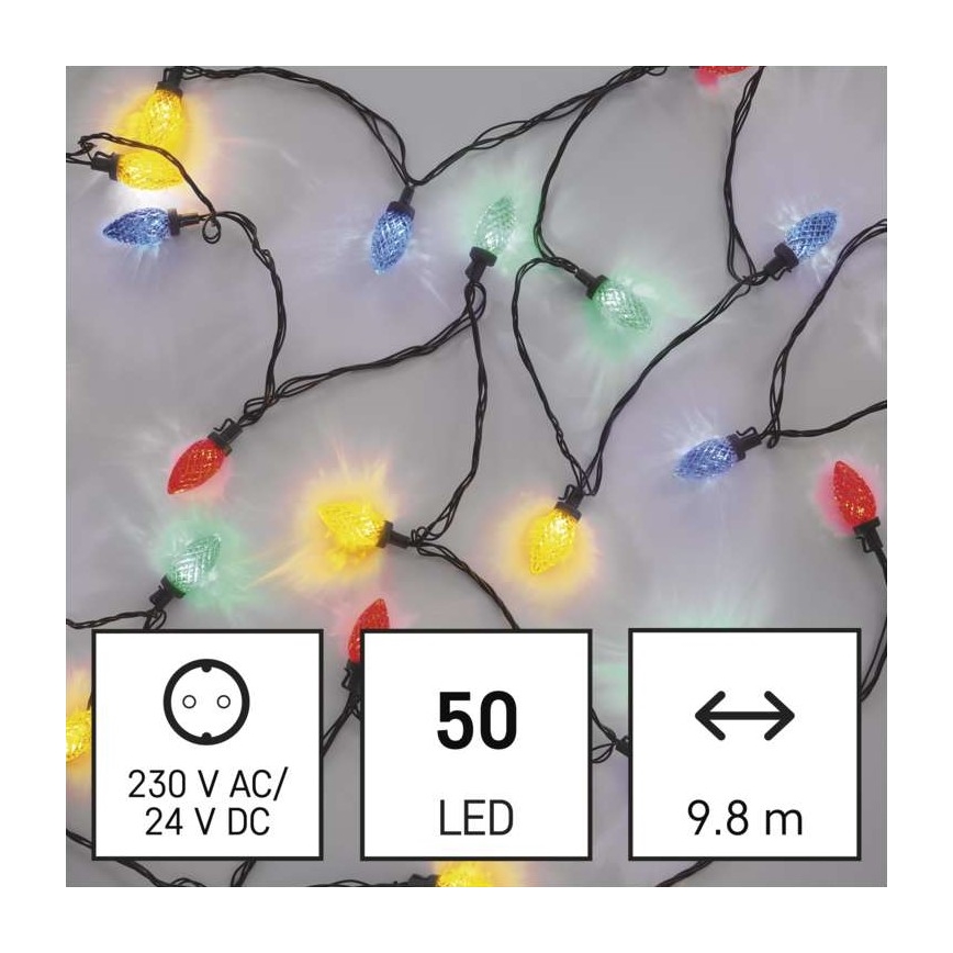 LED Vánoční venkovní řetěz 50xLED/8 módů 14,8m IP44 multicolor