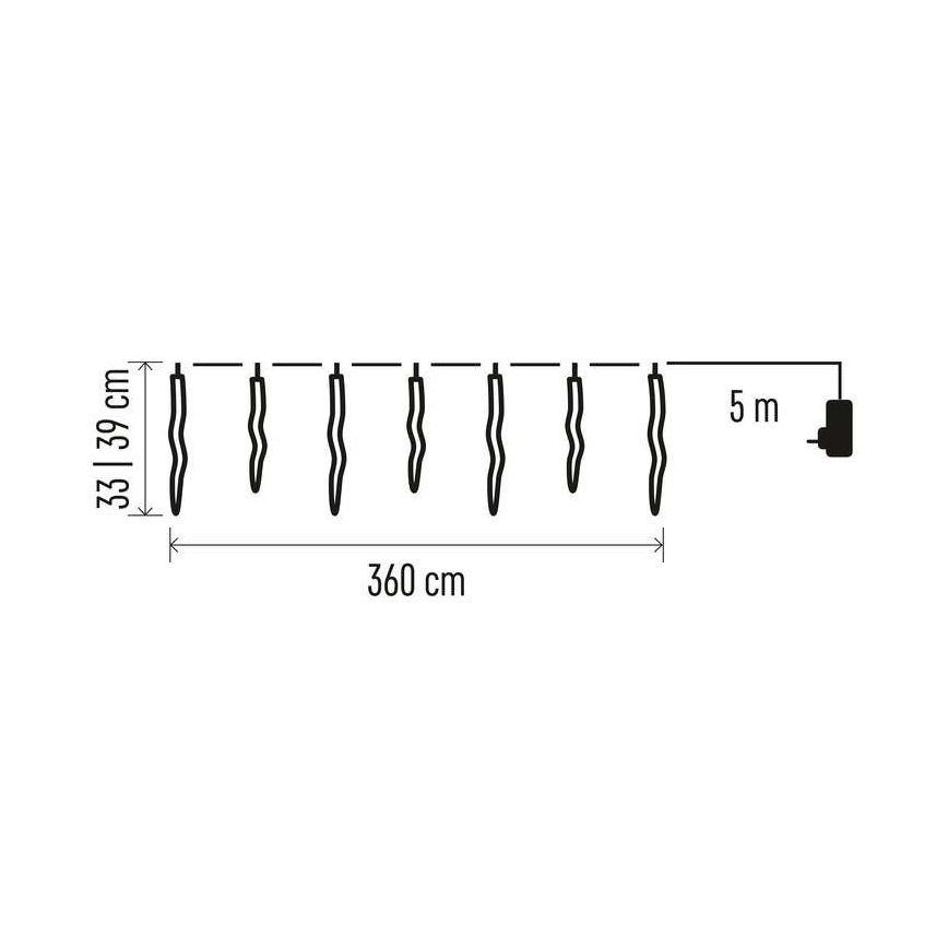 LED Vánoční venkovní řetěz 60xLED/8,6m IP44