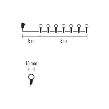 LED Vánoční venkovní řetěz 80xLED/13m IP44 studená bílá