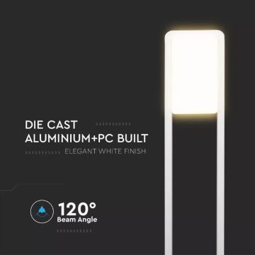 LED Venkovní lampa SAMSUNG CHIP LED/10W/230V 3000K IP65 bílá