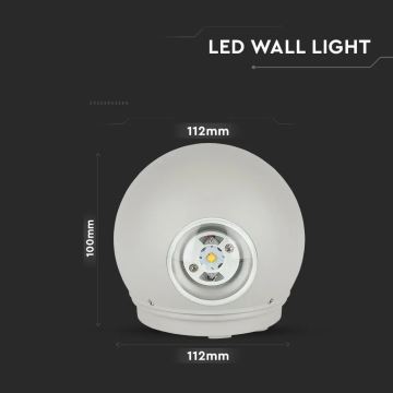 LED Venkovní nástěnné svítidlo LED/6W/230V 3000K IP65 šedá