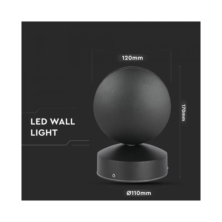 LED Venkovní nástěnné flexibilní svítidlo LED/7W/230V 3000K IP65 černá