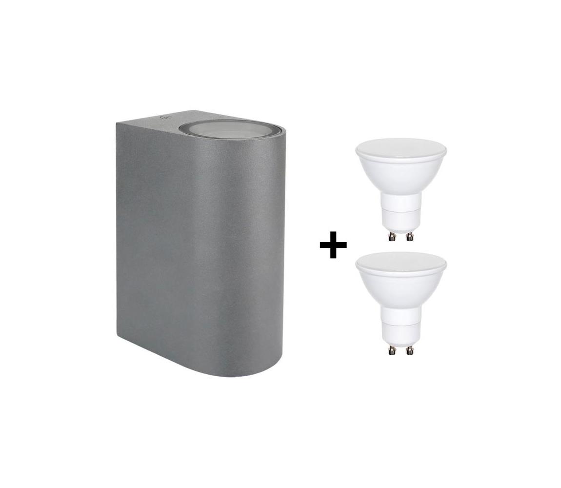  LED Venkovní nástěnné svítidlo TORRE 2xGU10/6W/230V šedá IP54 