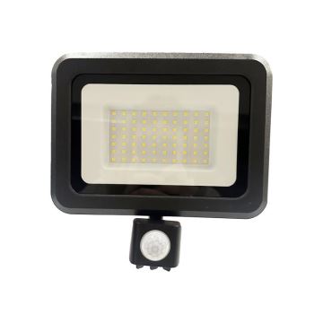 LED Venkovní reflektor se senzorem LED/50W/230V 4000K IP44 černá