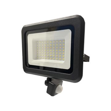 LED Venkovní reflektor se senzorem LED/50W/230V 4000K IP44 černá