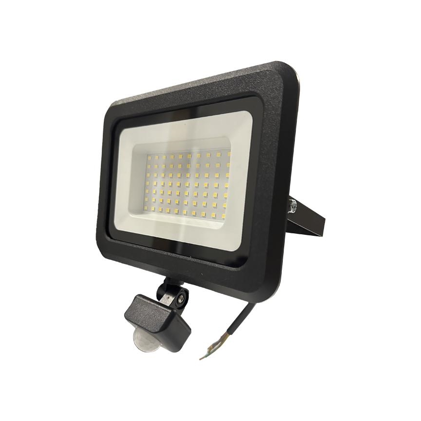 LED Venkovní reflektor se senzorem LED/50W/230V 4000K IP44 černá