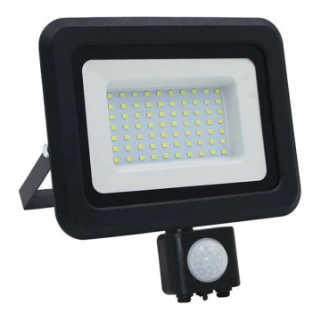 LED Venkovní reflektor se senzorem LED/50W/230V 4000K IP65 černá