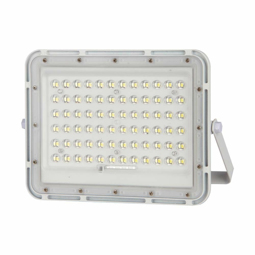 LED Venkovní stmívatelný solární reflektor LED/15W/3,2V IP65 4000K bílá + dálkové ovládání