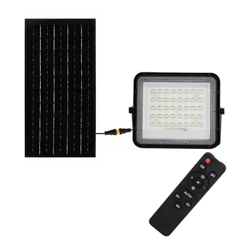 LED Venkovní stmívatelný solární reflektor LED/10W/3,2V IP65 4000K černá + dálkové ovládání