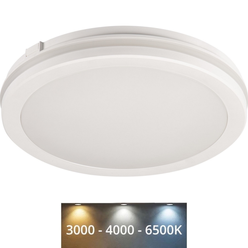 LED Venkovní stropní svítidlo BENO ECO LED/20W/230V 3000/4000/6500K pr. 20 cm IP65 bílá