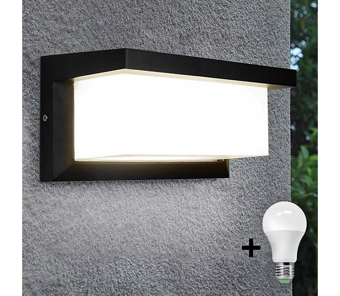  LED Venkovní svítidlo s žárovkou se senzorem soumraku NEELY 1xE27/9W/230V IP54 