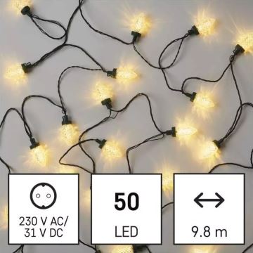 LED Venkovní vánoční řetěz 50xLED/8 funkcí 14,8 m IP44 teplá bílá