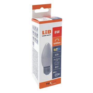 LED Žárovka C35 E27/8W/230V 2700K