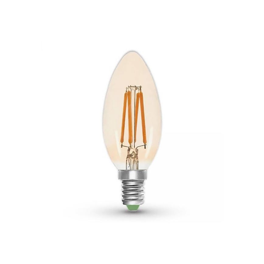 LED Žárovka CLASIC AMBER C35 E14/5W/230V 2200K -  Brilagi