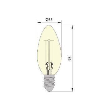 LED Žárovka CLASIC AMBER C35 E14/5W/230V 2200K -  Brilagi