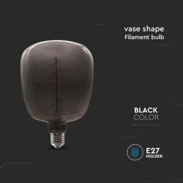 LED Žárovka FILAMENT E27/4W/230V černá