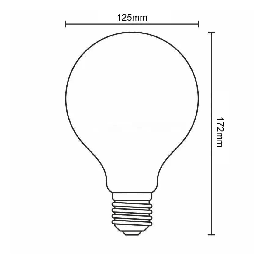 LED Žárovka FILAMENT G125 E27/18W/230V 4000K