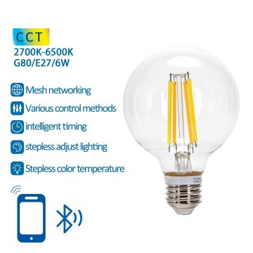 LED Žárovka FILAMENT G80 E27/6W/230V 2700-6500K - Aigostar