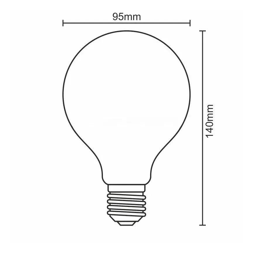 LED Žárovka BÍLÝ FILAMENT G95 E27/13W/230V 3000K