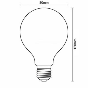 LED Žárovka FILAMENT SLIM VINTAGE G80 E27/4,5W/230V 1800K